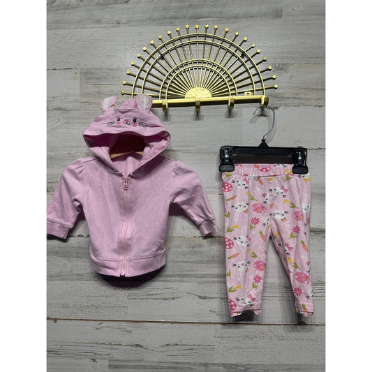Bundles Hoodie Leggings Set Girls 3-6m Pink Bunny Easter Outfit EUC0