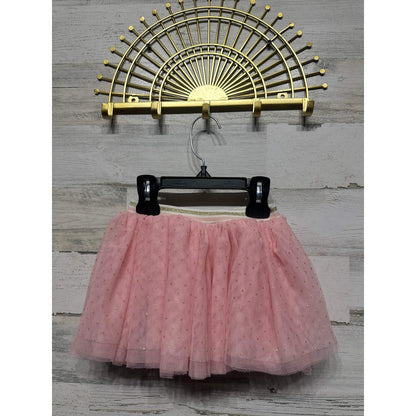 Mud Pie Tutu Skirt Girls 24M/2T Pink Gold Glitter Star Tulle EUC0