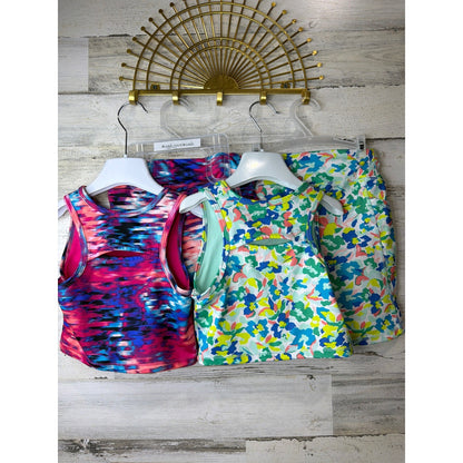 Member's Mark Active Set Bundle Girls Size 6/6X Colorful Floral Space Dye EUC5