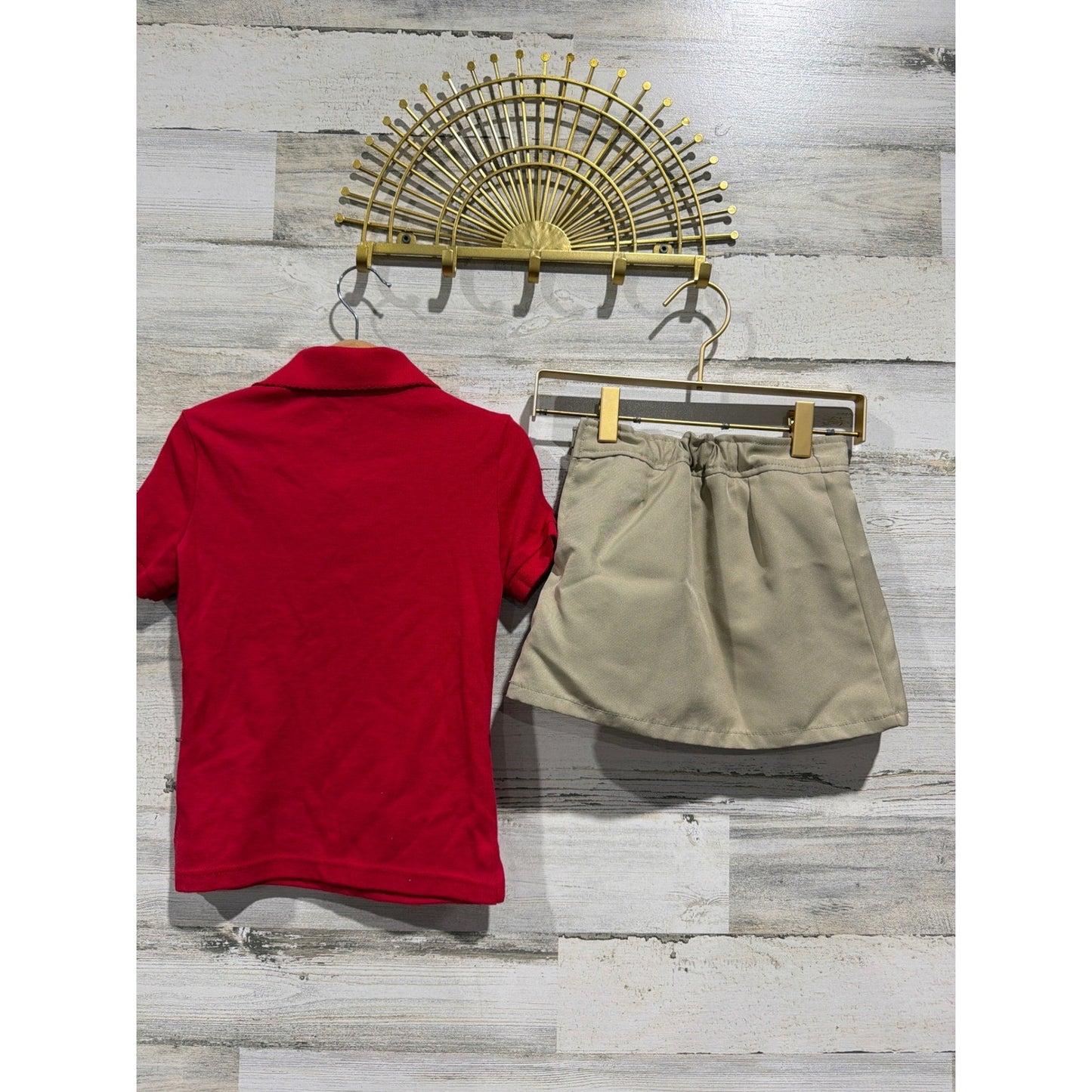 French Toast Uniform Set Girls 4T Red Khaki Polo Skort Academic Preppy3