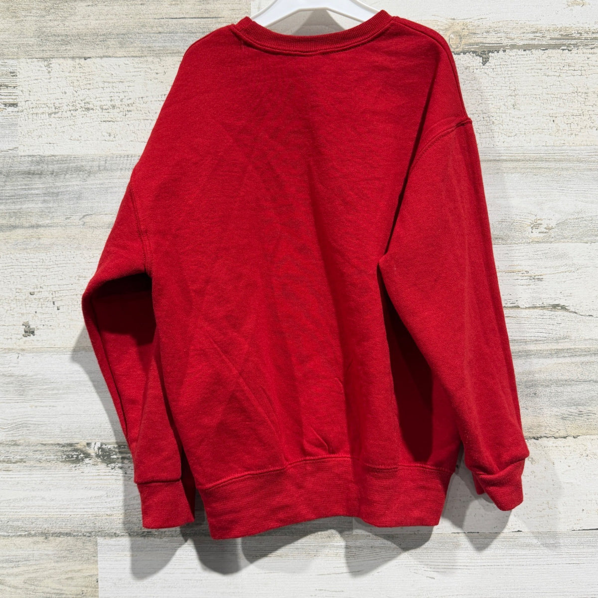 Jerzees NuBlend Merry Sequin Sweatshirt Youth Small Red Cotton Blend Holiday EUC4
