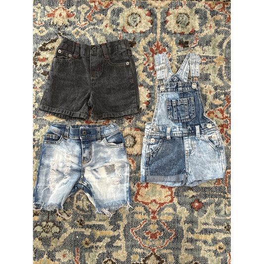 Denim Bundle Boys 12M Blue Black Distressed Patchwork GUC0