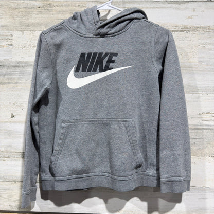 Nike Pullover Hoodie Kids Large Gray Graphic Swoosh Sportswear *Flawed*0
