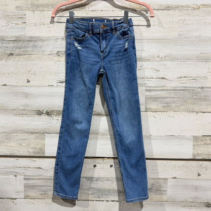 Abercrombie Skinny Jeans Girls 7/8 Blue Distressed Denim School GUC0
