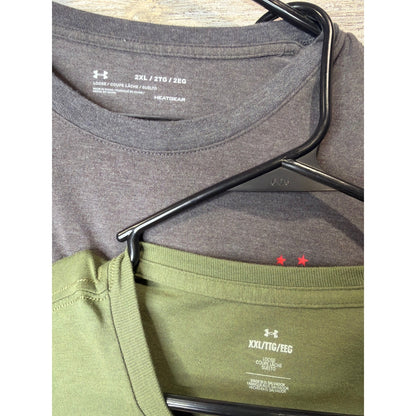 Under Armour T-Shirt Bundle Mens XXL Loose Green Gray Freedom EUC3