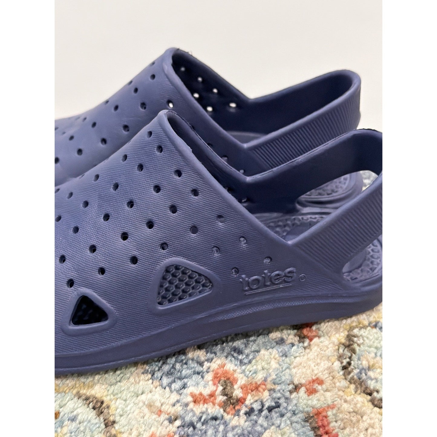 Totes Everywear Clogs Kids Size 13-1 Navy Blue Sol Bounce Slip On EUC3
