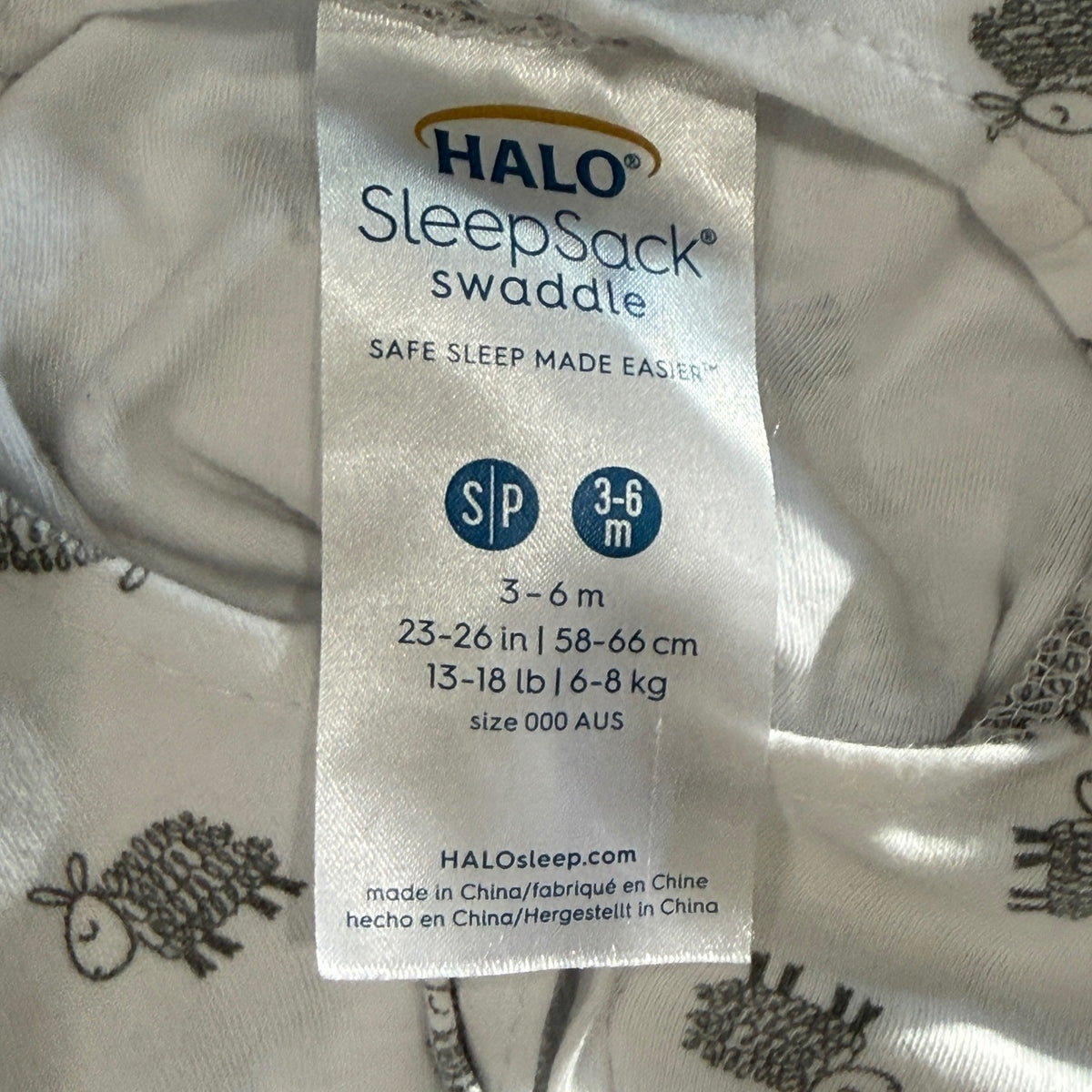 HALO SleepSack Swaddle Boys 3-6M Blue White Animal Whale Sheep Lot 3 GUC5