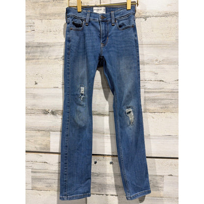 Abercrombie Kids Skinny Jeans Boys 7/8 Blue Distressed Skater GUC0