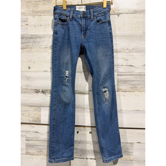 Abercrombie Kids Skinny Jeans Boys 7/8 Blue Distressed Skater GUC0