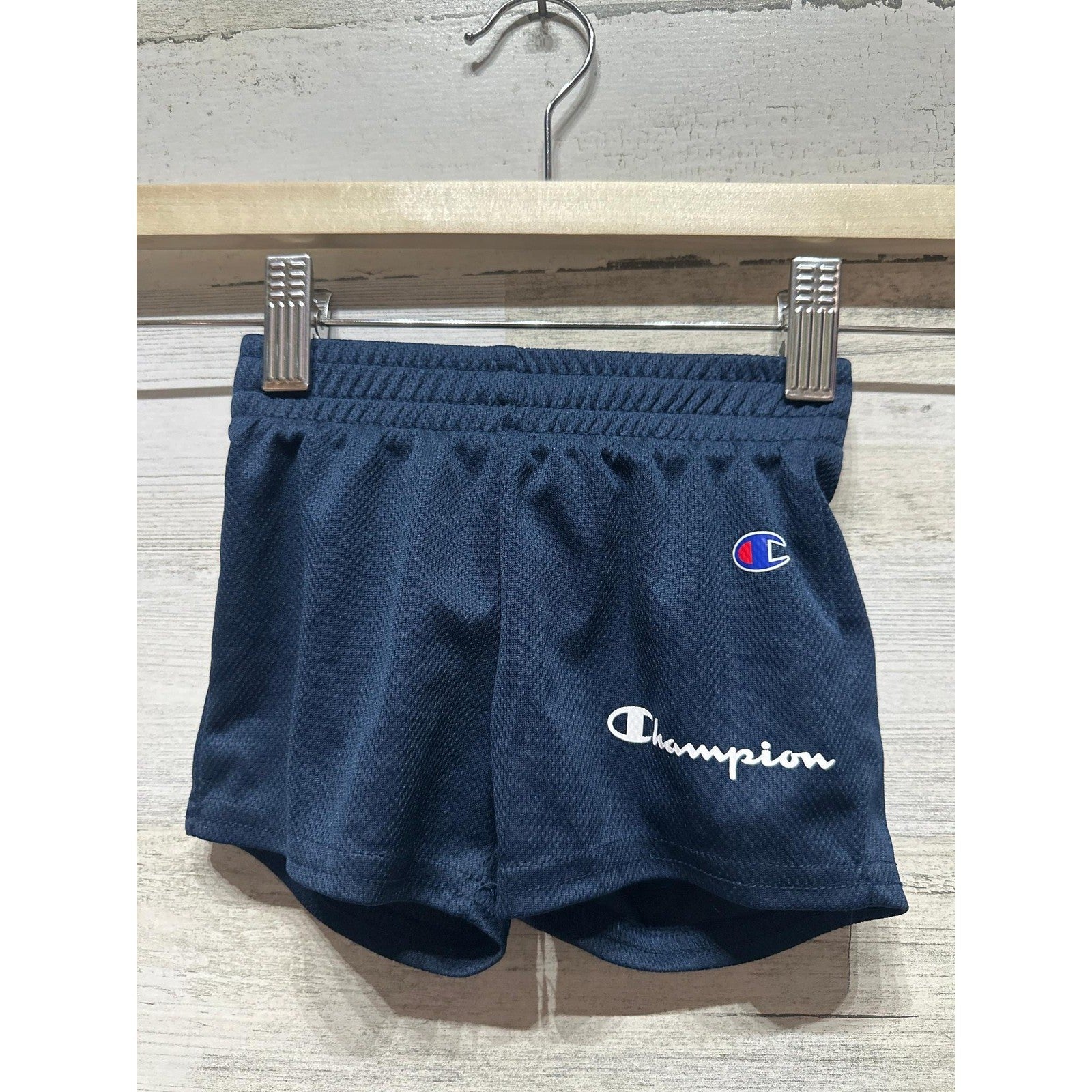 Champion Mesh Shorts Boys 6-9M Navy Blue Athletic Logo EUC0
