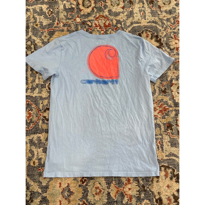Carhartt Graphic T-Shirt Boys Large 14/16 Blue Neon Spray Logo4