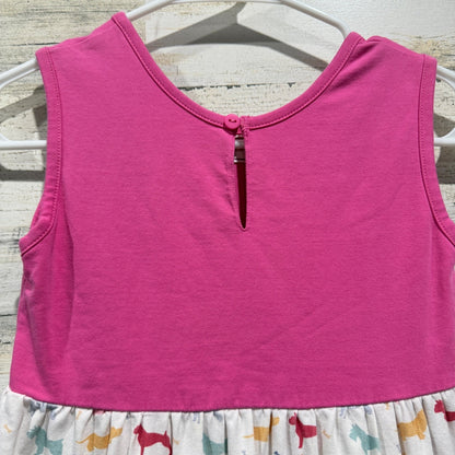 Cheeky Plum Dress Girls 10/12Y Pink Dog Print Ruffle Hem Play *Flawed2