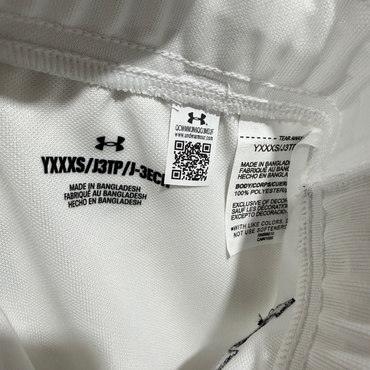 Under Armour Tball Pant w/Belt Loops Kids YXXXS White Polyester Sport Flawless6