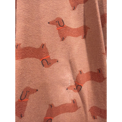 Hanna Andersson Pajamas 6-7 120cm Brown Dachshund Dog Organic Cotton *Flawed4