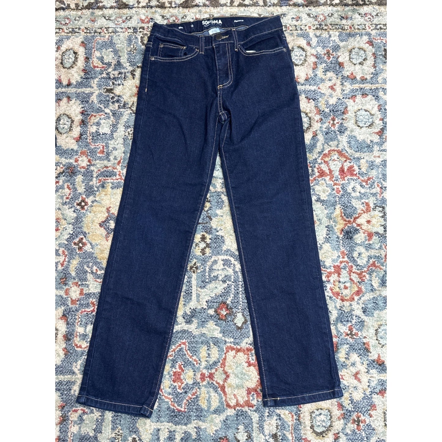 Boys 12 Slim Jean Bundle Blue Black Adjustable Waist1
