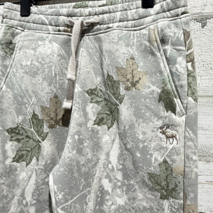 Abercrombie Kids Sweatpants Boys 7/8 Grey Camo Leaf Joggers EUC1
