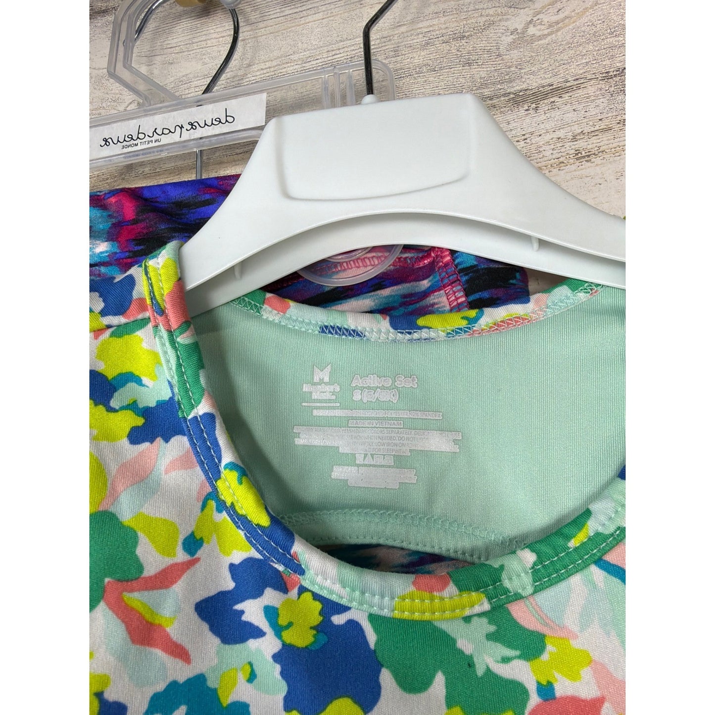 Member's Mark Active Set Bundle Girls Size 6/6X Colorful Floral Space Dye EUC4