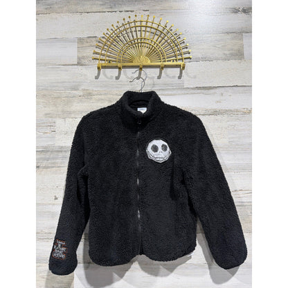 Disney Fleece Jacket Kids 9/10 Black Nightmare Before Christmas Jack EUC0