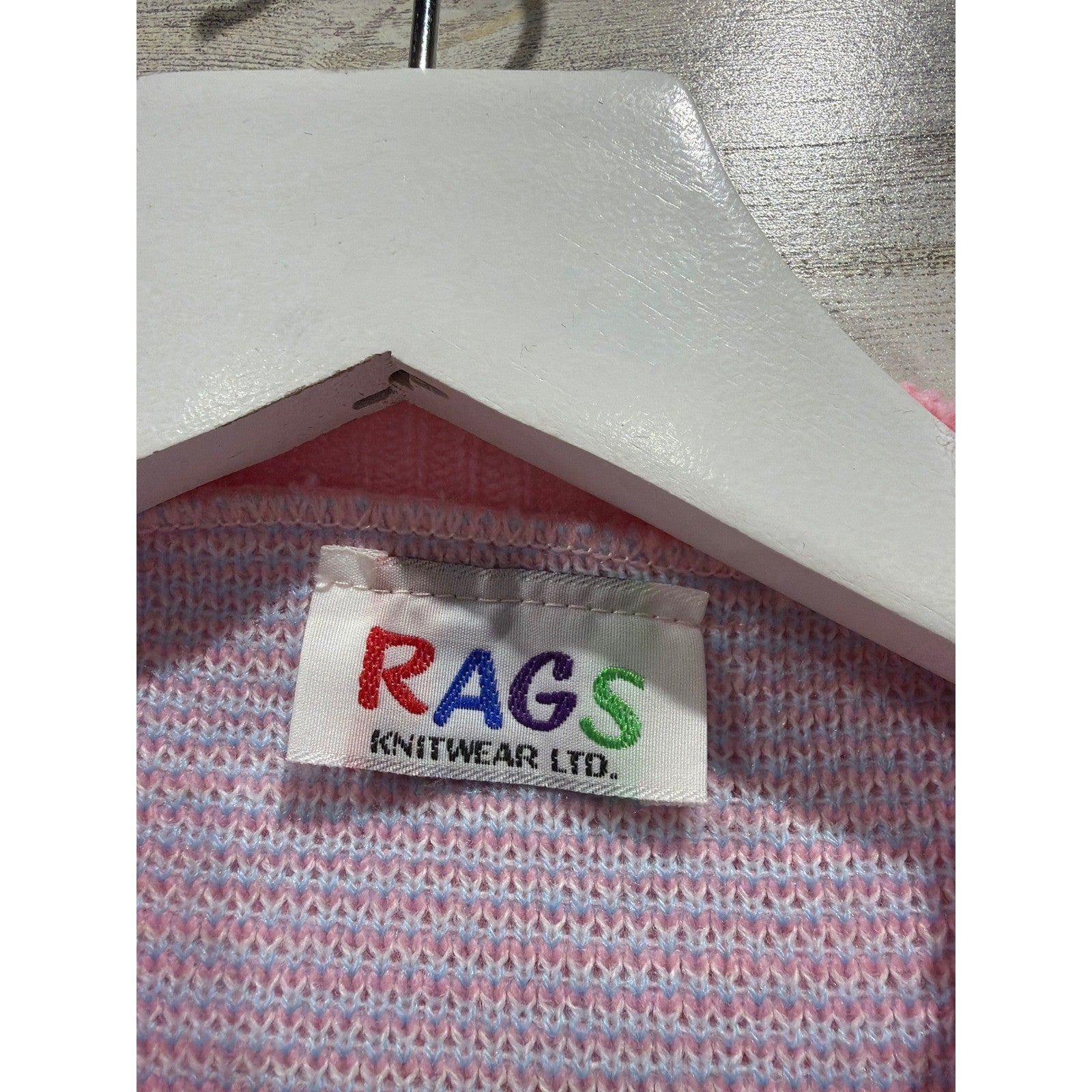 Vintage Rags Knitwear Sweater Vest Girls 18 Pink Novelty Windowpane Made in USA2