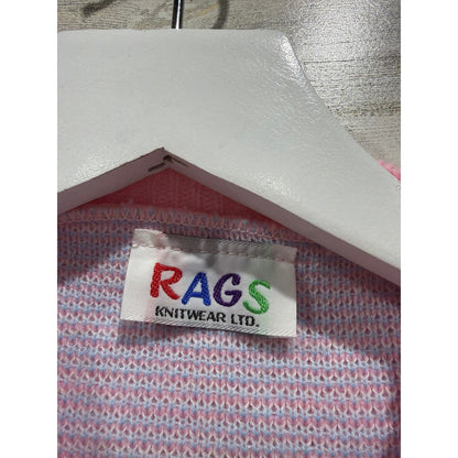 Vintage Rags Knitwear Sweater Vest Girls 18 Pink Novelty Windowpane Made in USA2