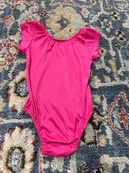 Bailey's Blossoms Leotard Girls 18-24M Hot Pink Cap Sleeve Activewear EUC0