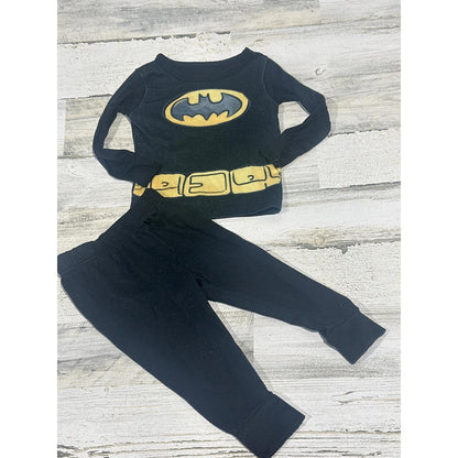 DC Comics Batman Pajama Set Fits Like Boys 12-18M Black Graphic 2pc0