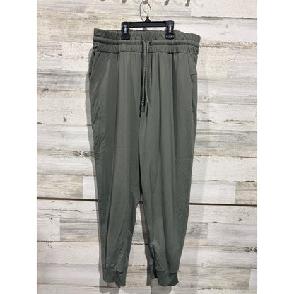 Travel Jogger Women Large Green Stretch Athleisure Gorpcore EUC0