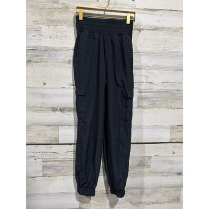Abercrombie YPB Joggers Women XXS Black Cargo High Waist Athletic Pants EUC0