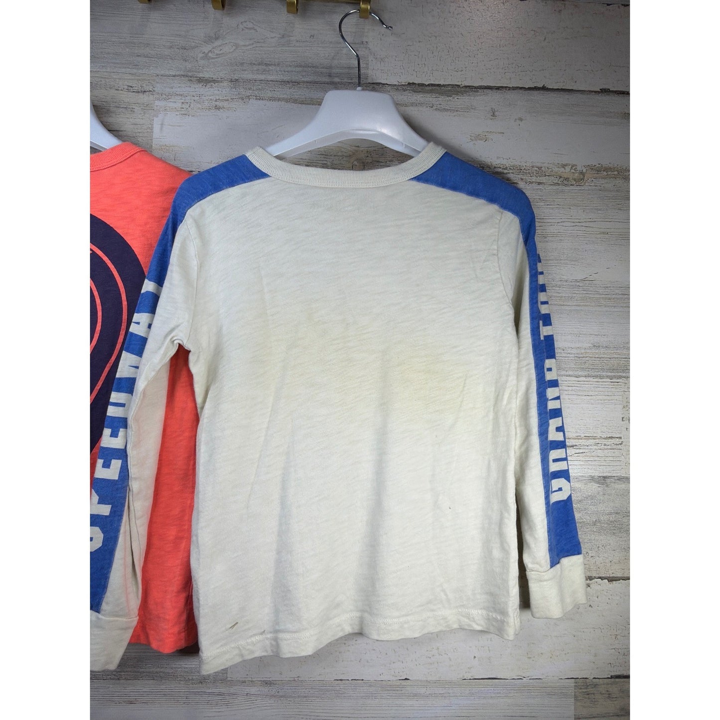 Crewcuts Graphic T-Shirt Boys 6 7 Orange White Racing Car Speedway *Flawed6