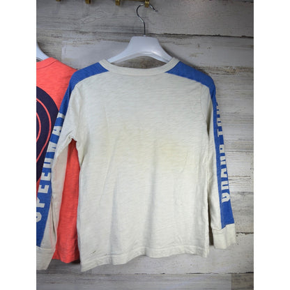 Crewcuts Graphic T-Shirt Boys 6 7 Orange White Racing Car Speedway *Flawed6