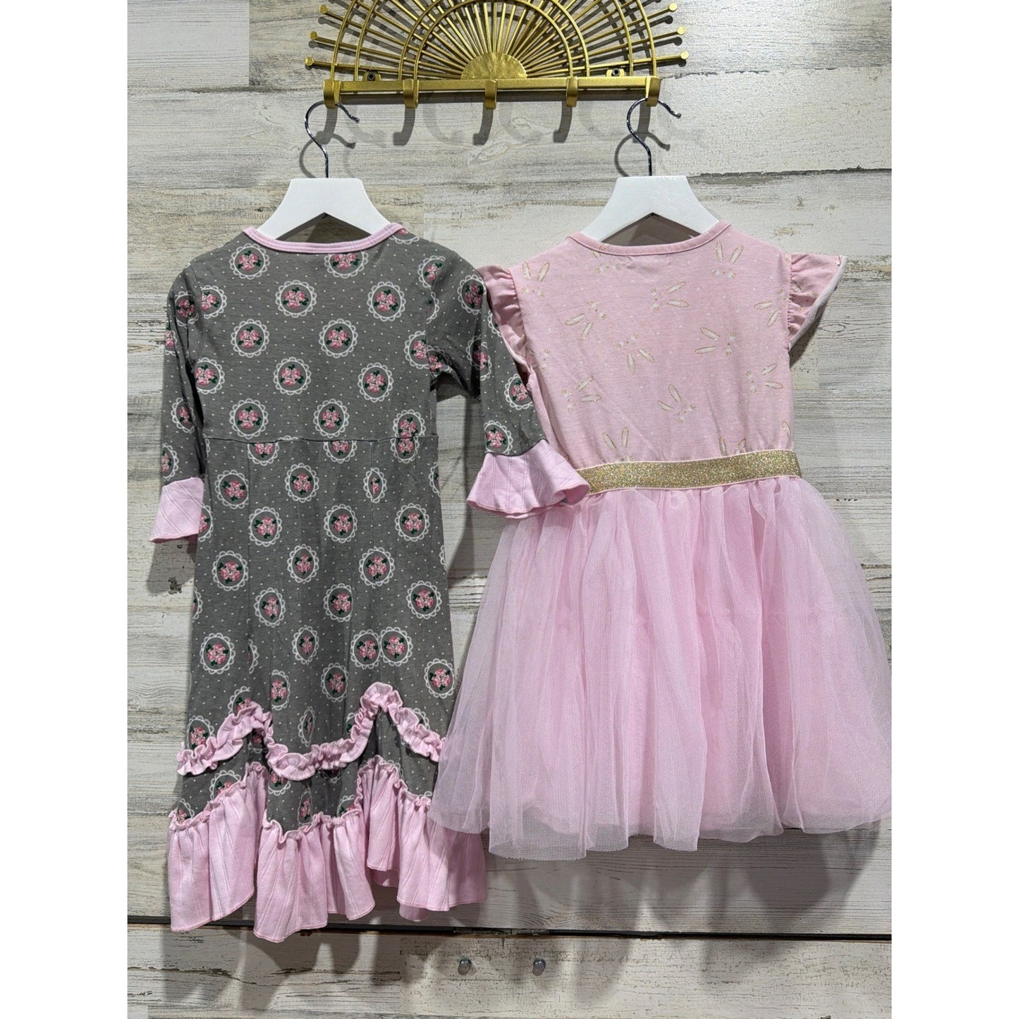 Lilli Lovebird Btween Cat & Jack Dress Bundle Girls 4 Pink Grey Floral Tulle EUC4
