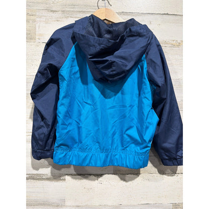 Nike Windbreaker Jacket Boys XS 4 Blue White Big Swoosh Sportswear EUC3