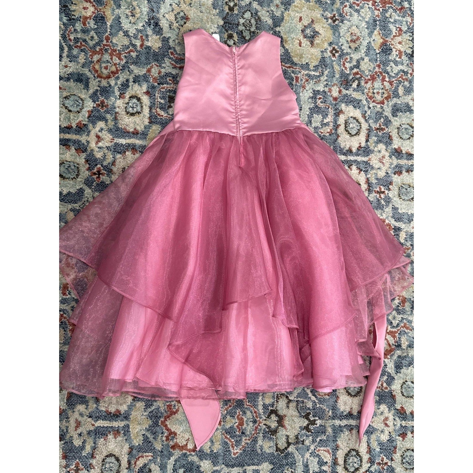 Chic Baby America Special Occasion Formal Dress Girls 6 Pink Tulle Glitter EUC3