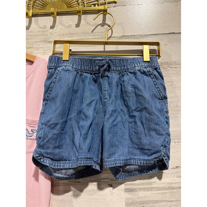 Vineyard Vines T-Shirt Shorts Set Girls 12/14 Pink Blue Whale Preppy EUC3