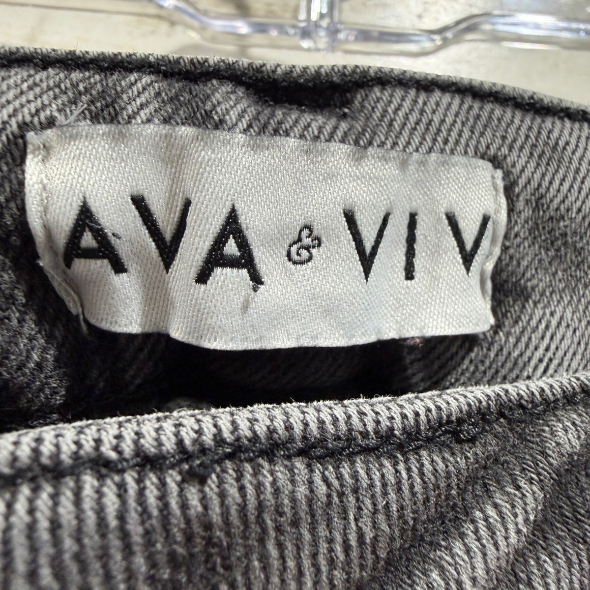 Ava & Viv High Rise Slim Straight Jeans Women 17 Grey Cotton Blend Modern EUC3