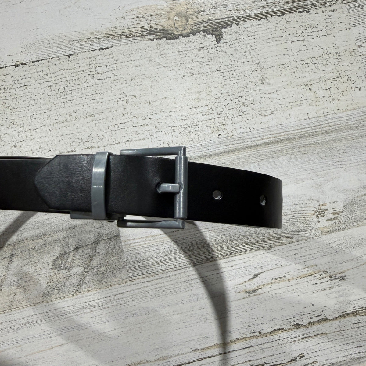 Boys Reversible Square Buckle Belt Boys Small 26" Black Faux Leather Classic EUC2