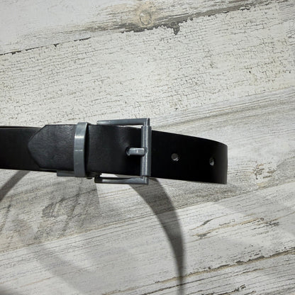 Boys Reversible Square Buckle Belt Boys Small 26" Black Faux Leather Classic EUC2