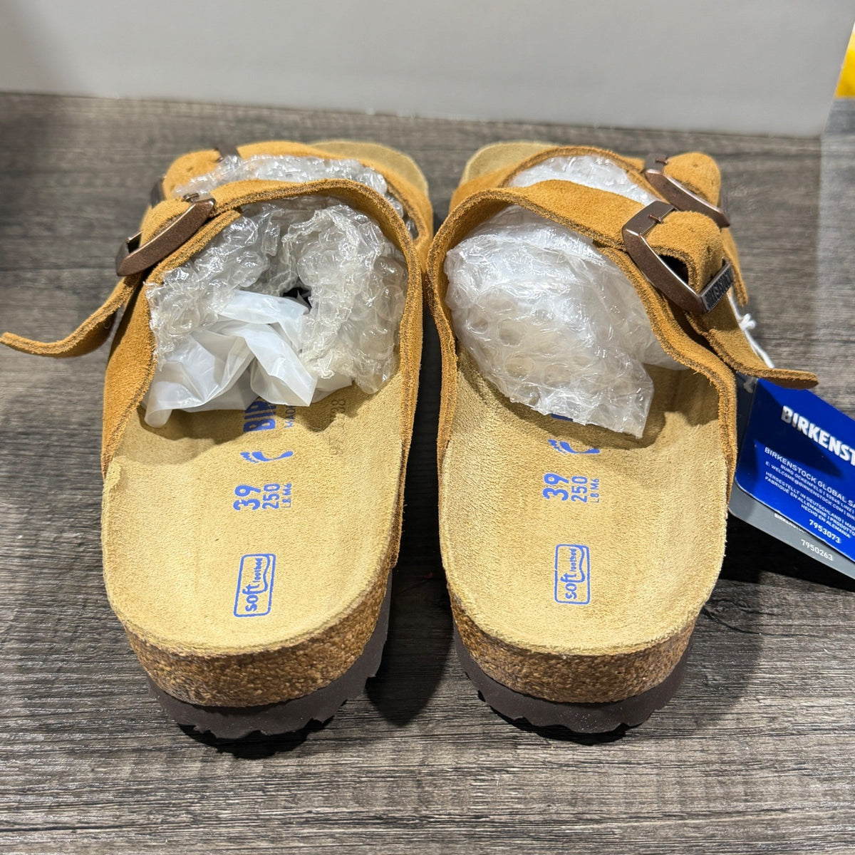 Birkenstock Arizona Sandals Women 39 Mink Suede Soft Footbed NWT4