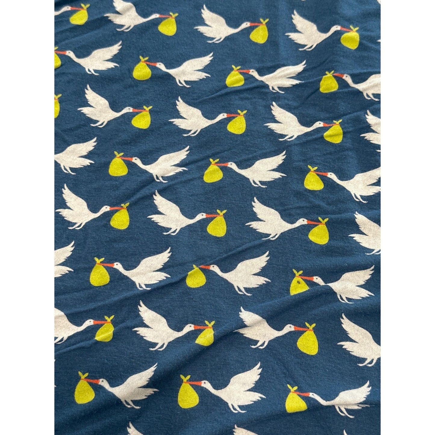 KicKee Pants Stroller Blanket Blue Stork Print3