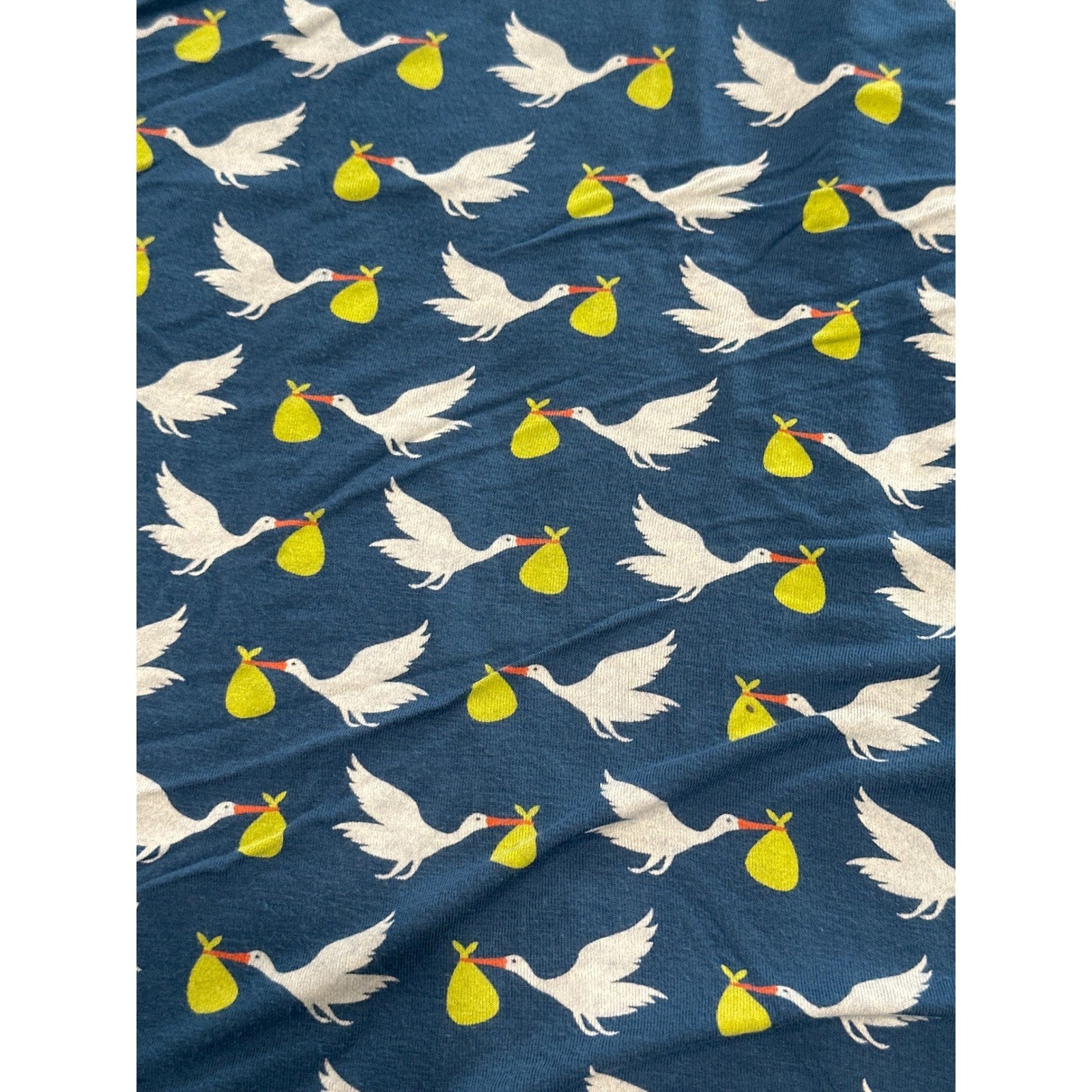 KicKee Pants Stroller Blanket Blue Stork Print3