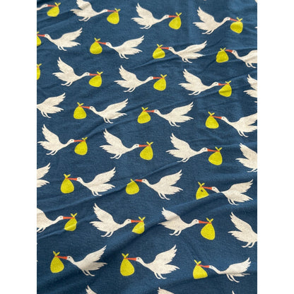 KicKee Pants Stroller Blanket Blue Stork Print3