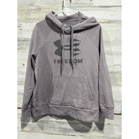 Under Armour Hoodie Men Large Gray Freedom Flag Graphic Fleece0