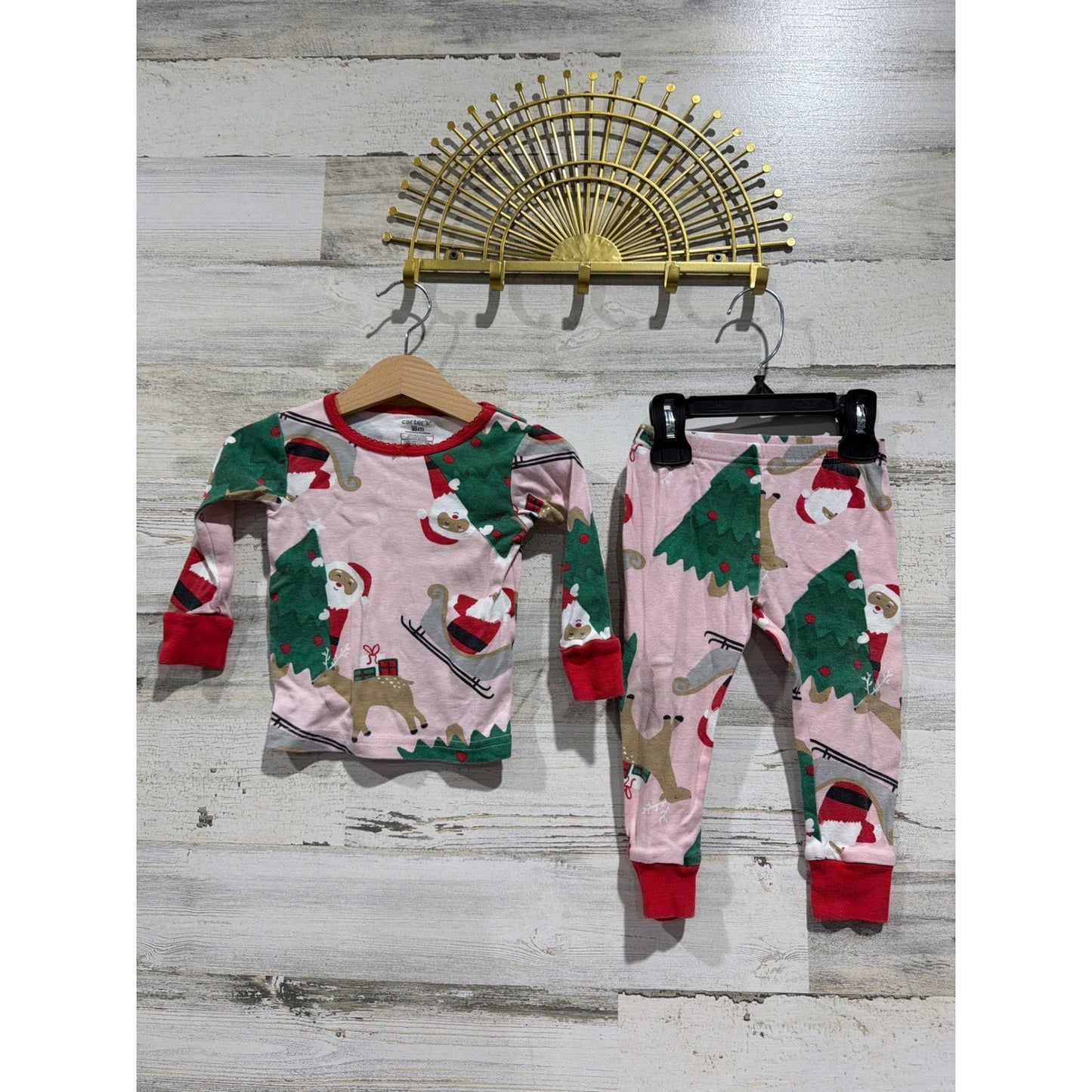 Carter's Dr Seuss Boutique Holiday Pajama Bundle Girls 18M Grinch Santa4