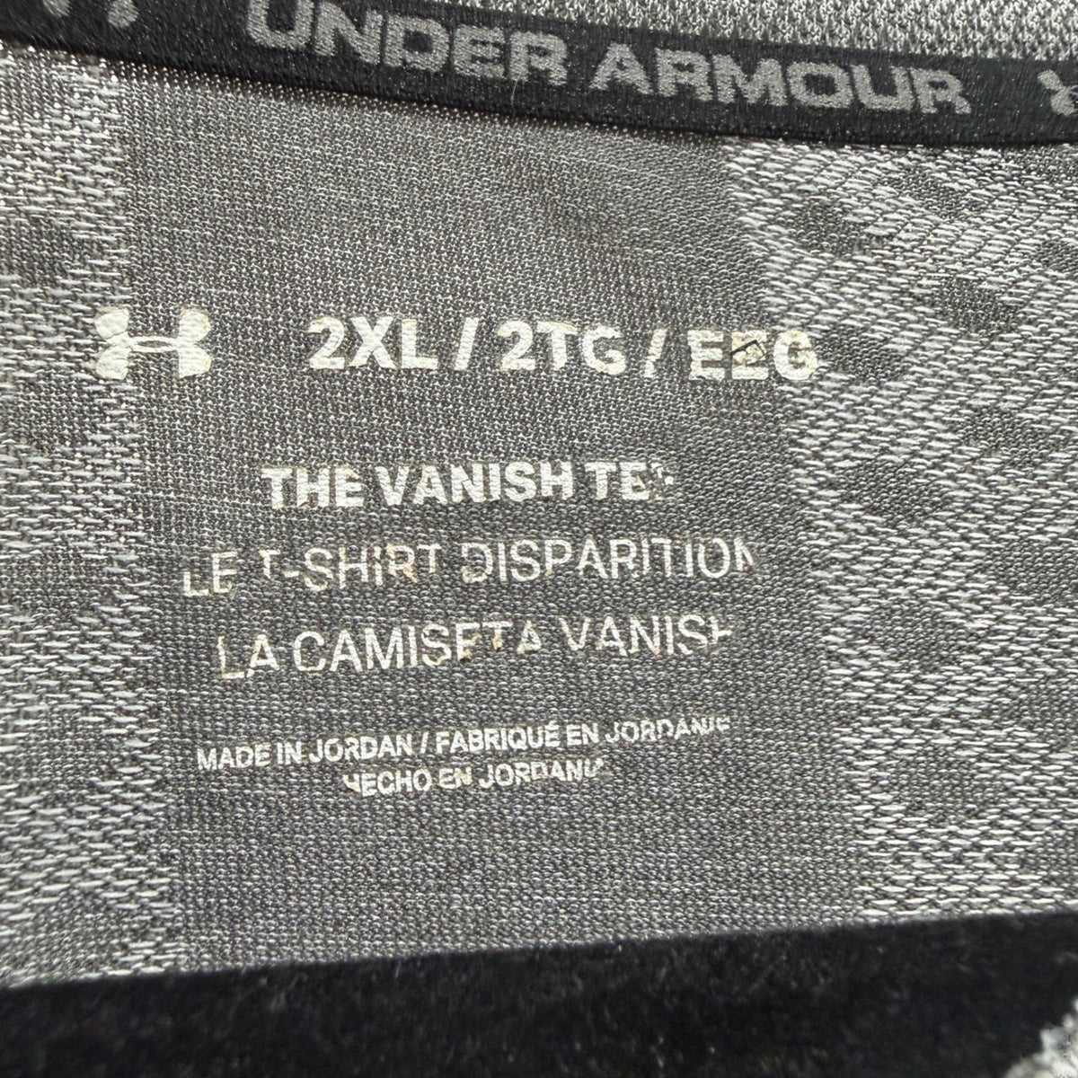 Under Armour Vanish Tee Shirt Mens 2XL Grey Diamond Pattern Seamless Activewear2