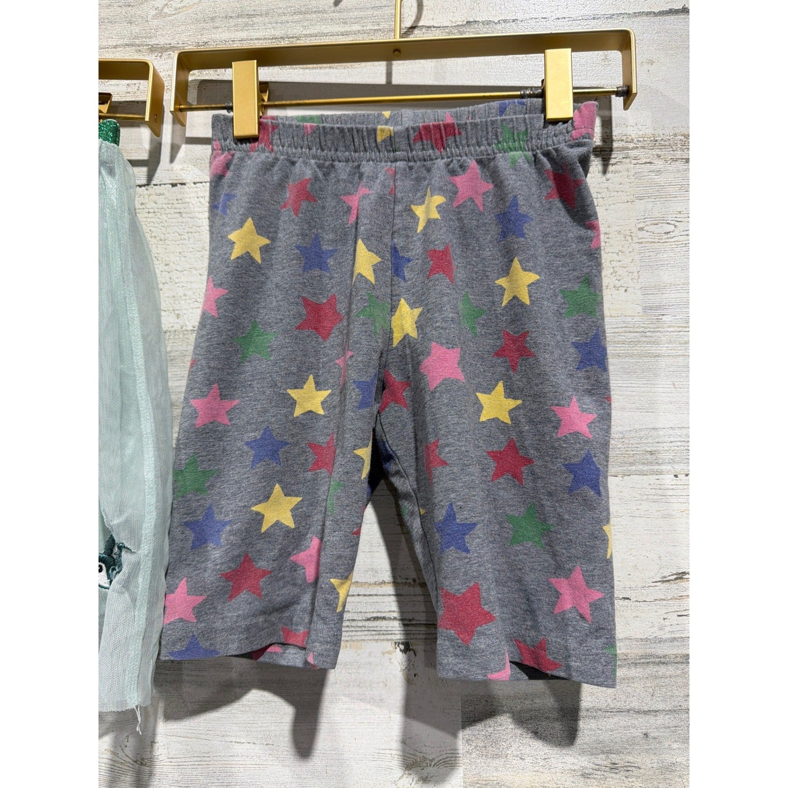 H&M Hanna Andersson Skirt Shorts Girls 6 Appliqué Sparkle Patches Stars EUC2