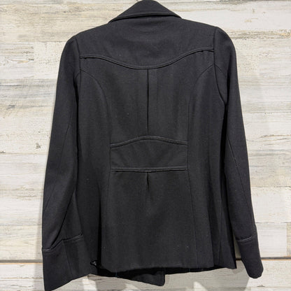 Steve Madden Double Breasted Pea Coat Women S Black Wool Blend Classic2