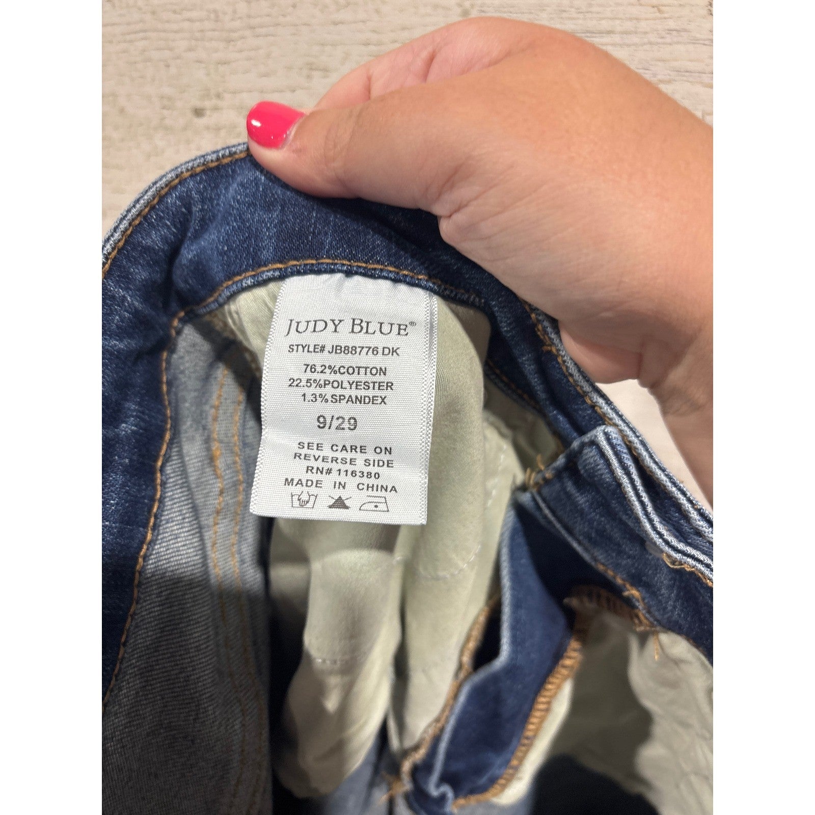 Judy Blue Slim Fit Women 9/29 Dark Blue Distressed High Rise Stretch Denim4