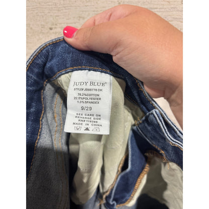 Judy Blue Slim Fit Women 9/29 Dark Blue Distressed High Rise Stretch Denim4