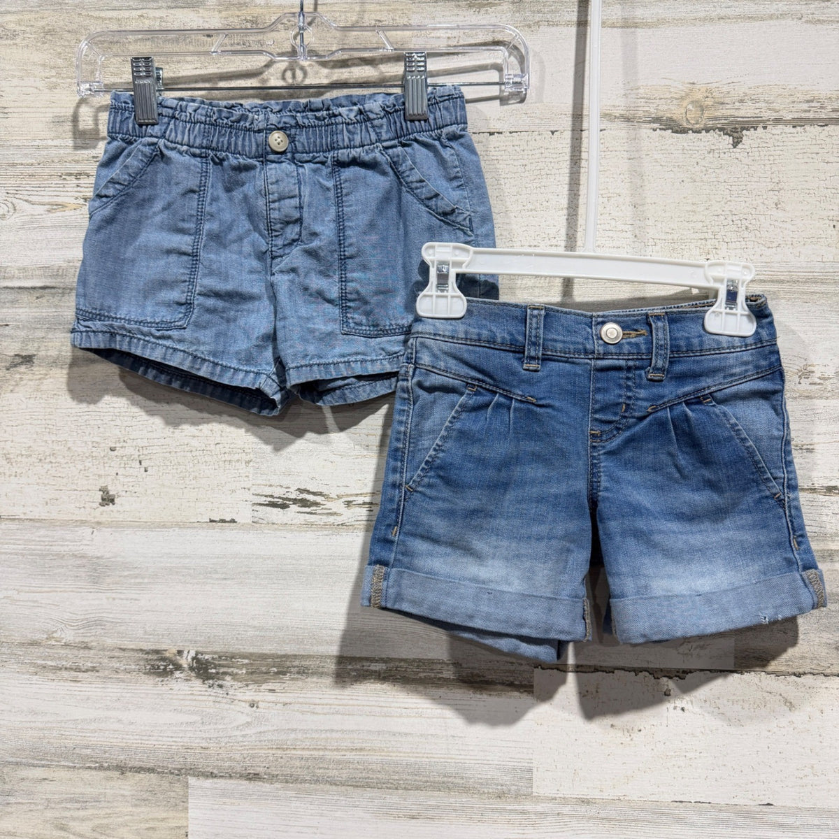 OshKosh Wonder Nation Tops Shorts Bundle Girls 4/5 Pink Floral Denim Flawed*4