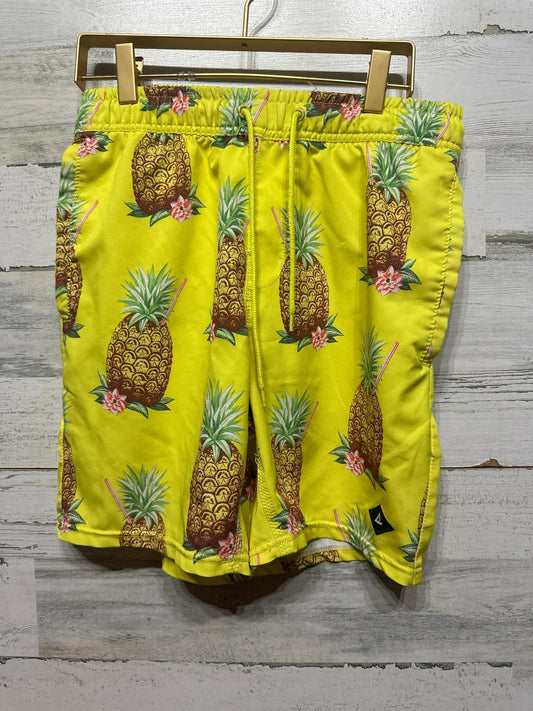 Sperry Swim Trunks Men Small Yellow Pineapple Floral Tropical Print Shorts EUC0